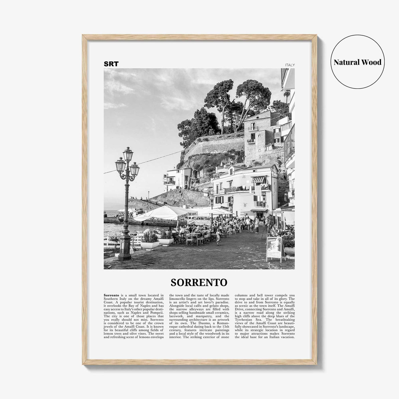 Sorrento Print Black and White Italy, Sorrento Wall Art, Sorrento Poster, Sorrento Photo, Sorrento, Italia, Naples, Campania, Amalfi Coast