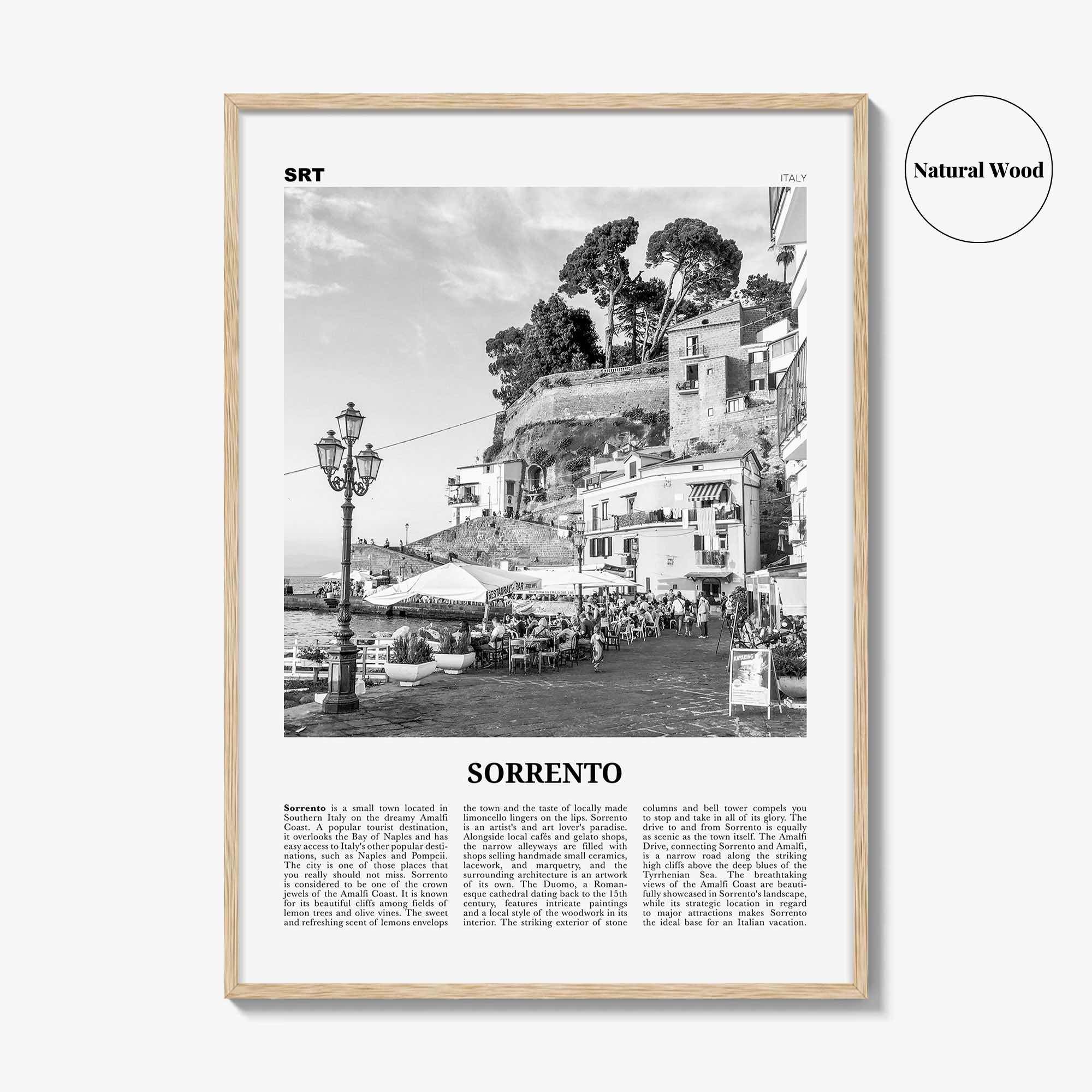 Sorrento Print Black and White Italy, Sorrento Wall Art, Sorrento Poster, Sorrento Photo, Sorrento, Italia, Naples, Campania, Amalfi Coast
