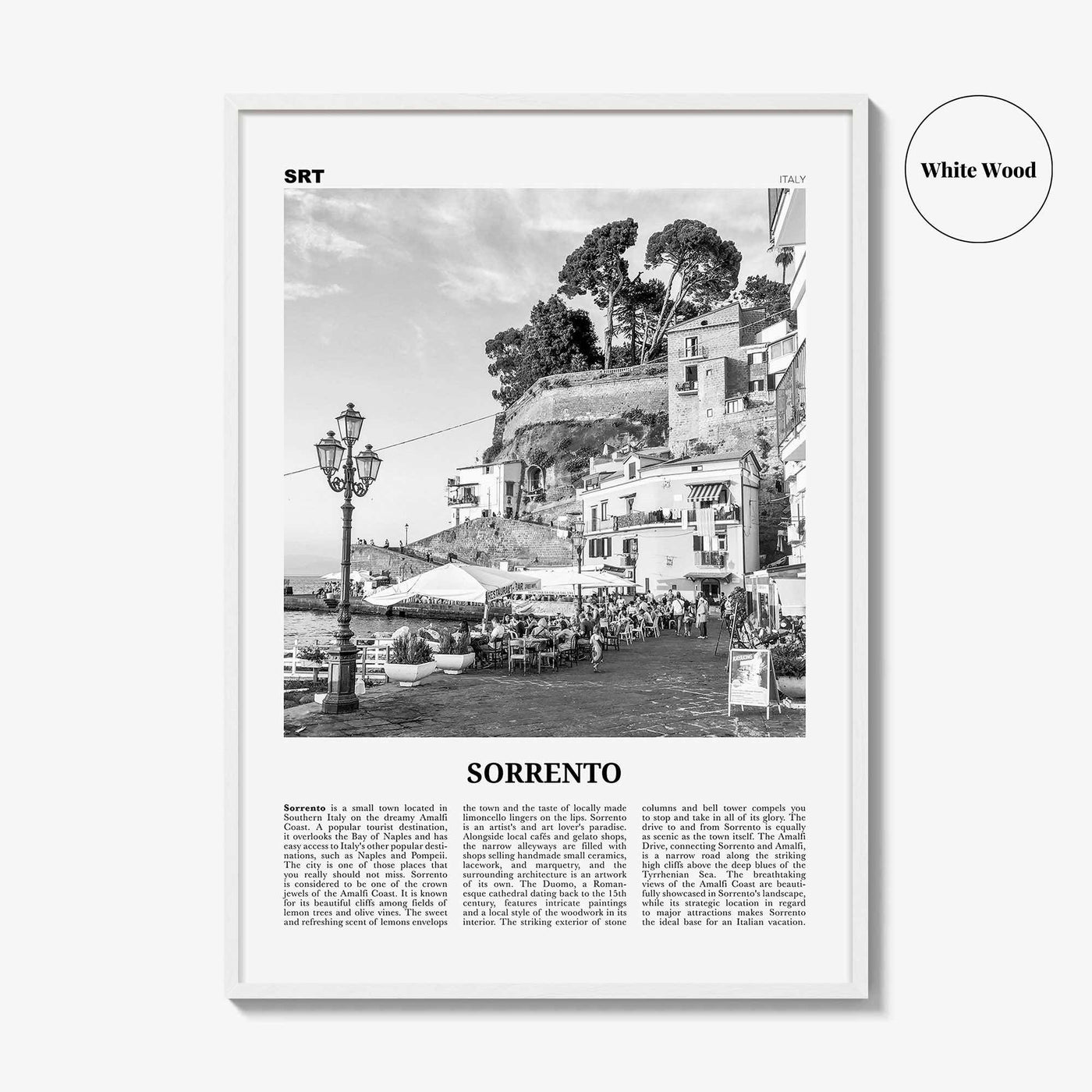 Sorrento Print Black and White Italy, Sorrento Wall Art, Sorrento Poster, Sorrento Photo, Sorrento, Italia, Naples, Campania, Amalfi Coast