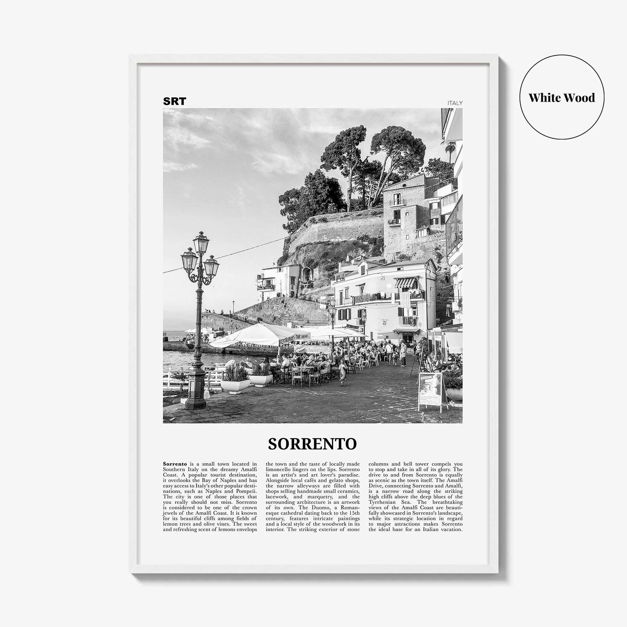 Sorrento Print Black and White Italy, Sorrento Wall Art, Sorrento Poster, Sorrento Photo, Sorrento, Italia, Naples, Campania, Amalfi Coast