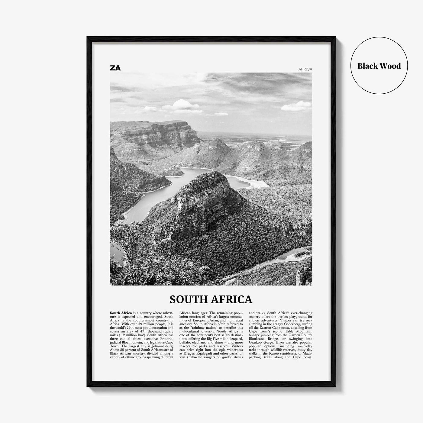 South Africa Print Black and White, South Africa Wall Art, South Africa Poster, South Africa Photo, Johannesburg, Cape Town