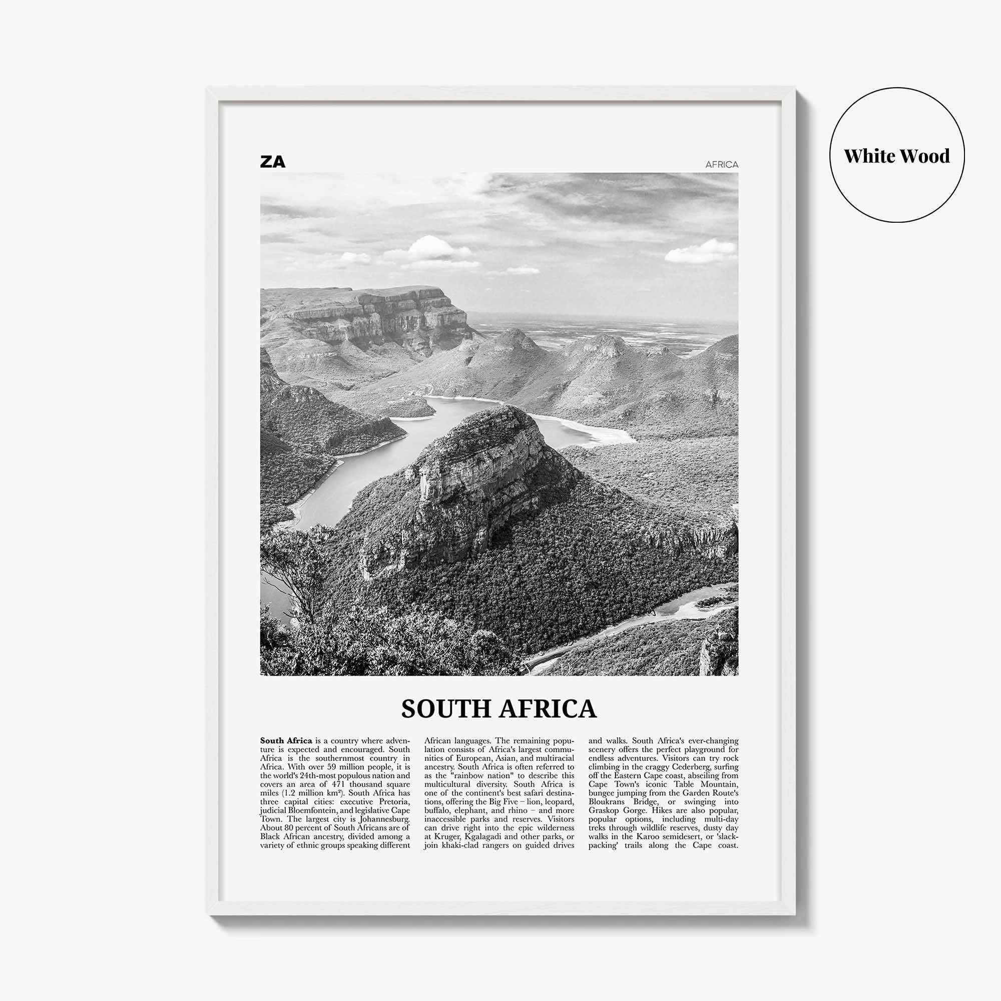 South Africa Print Black and White, South Africa Wall Art, South Africa Poster, South Africa Photo, Johannesburg, Cape Town