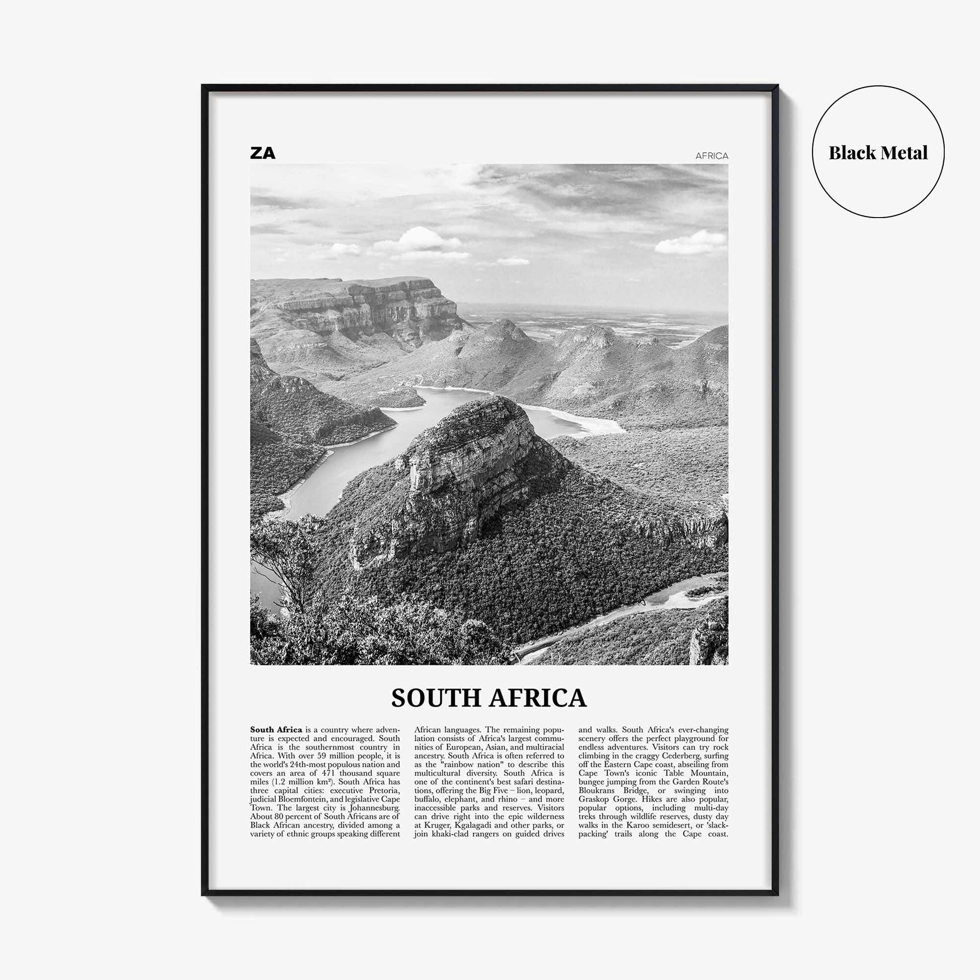 South Africa Print Black and White, South Africa Wall Art, South Africa Poster, South Africa Photo, Johannesburg, Cape Town