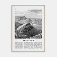 South Africa Travel B&W Poster