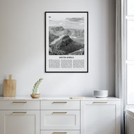 South Africa Travel B&W Poster