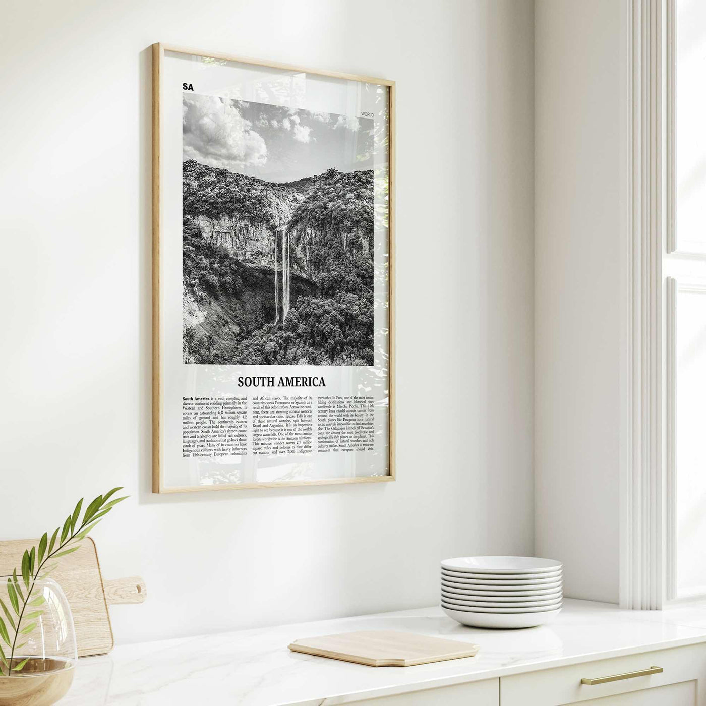 South America Print Black and White, South America Wall Art, South America Poster, South America Photo, South America Wall Decor