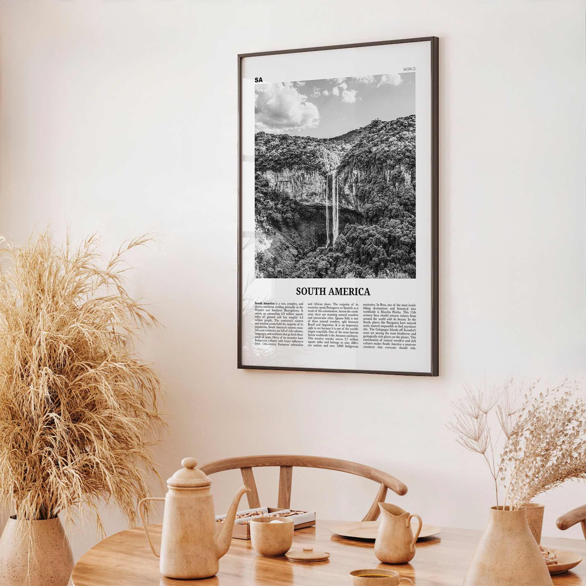South America Print Black and White, South America Wall Art, South America Poster, South America Photo, South America Wall Decor