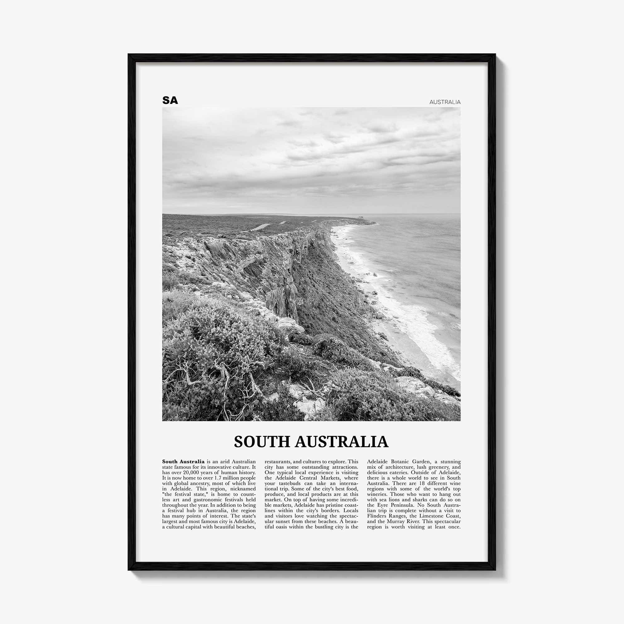 South Australia Print Black and White, South Australia Wall Art, South Australia Poster, South Australia Photo, South Australia Wall Decor,