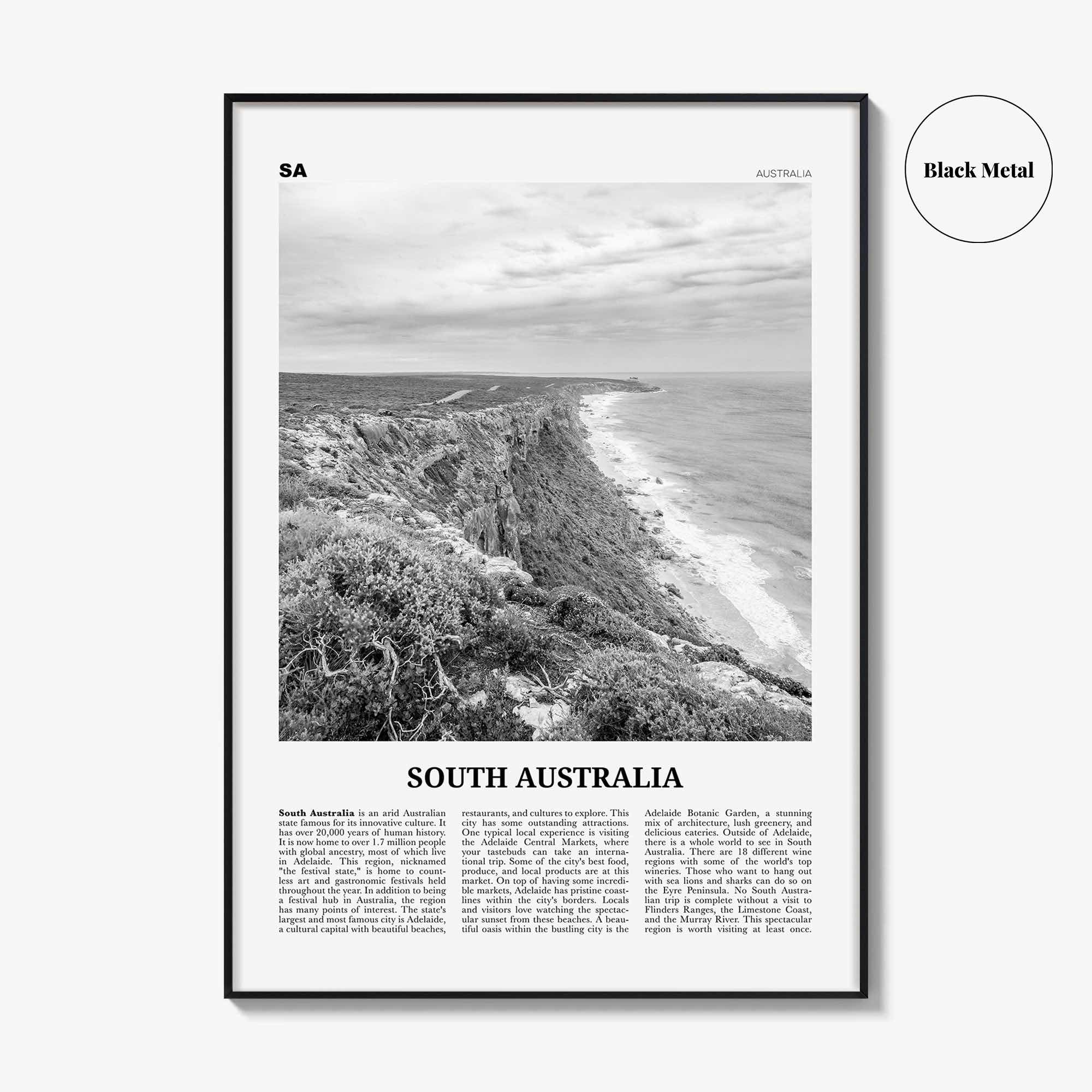 South Australia Print Black and White, South Australia Wall Art, South Australia Poster, South Australia Photo, South Australia Wall Decor,