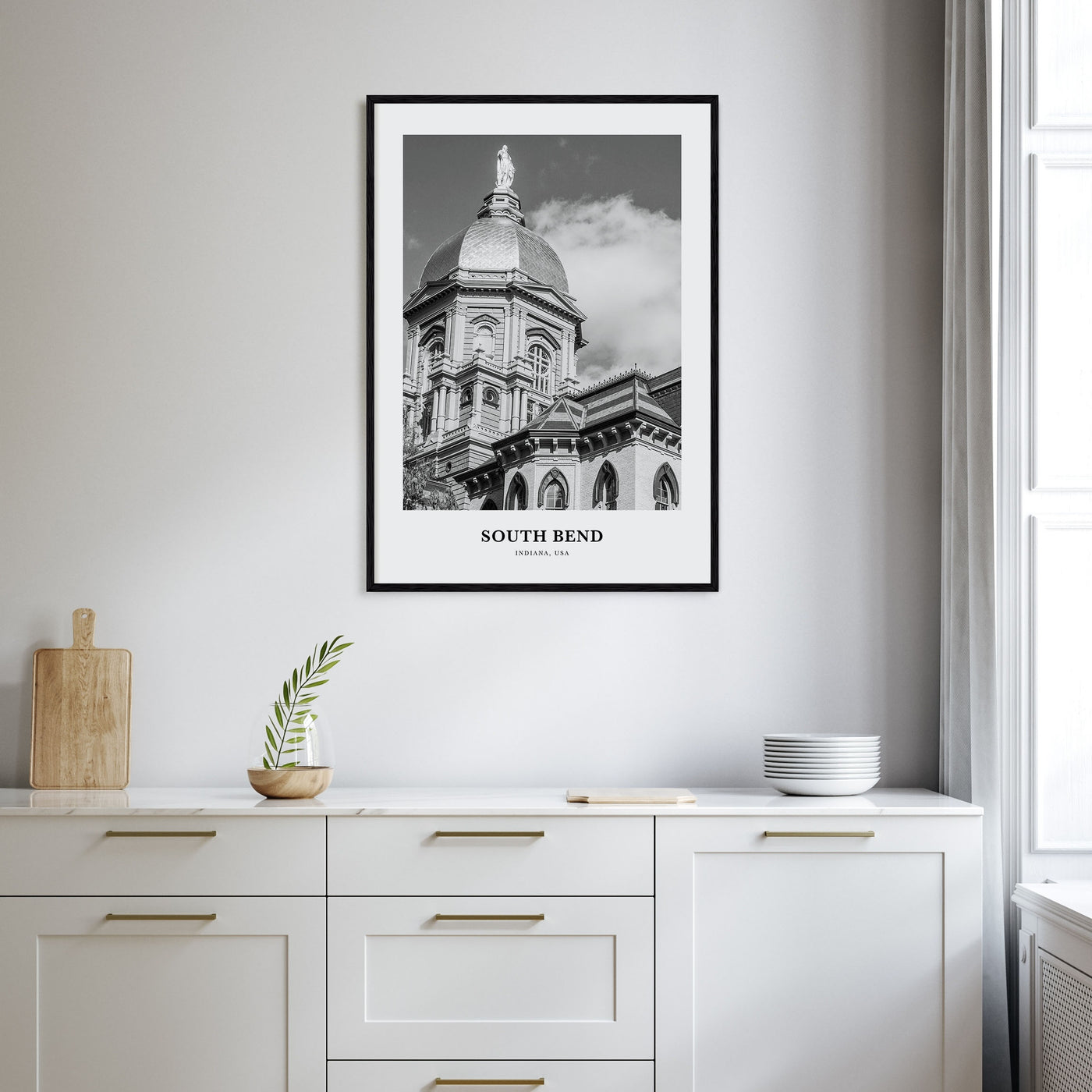 South Bend Portrait B&W Poster