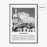 South Bend Print Black and White, South Bend Wall Art, South Bend Poster, South Bend Photo, South Bend Wall Décor, Indiana USA United States