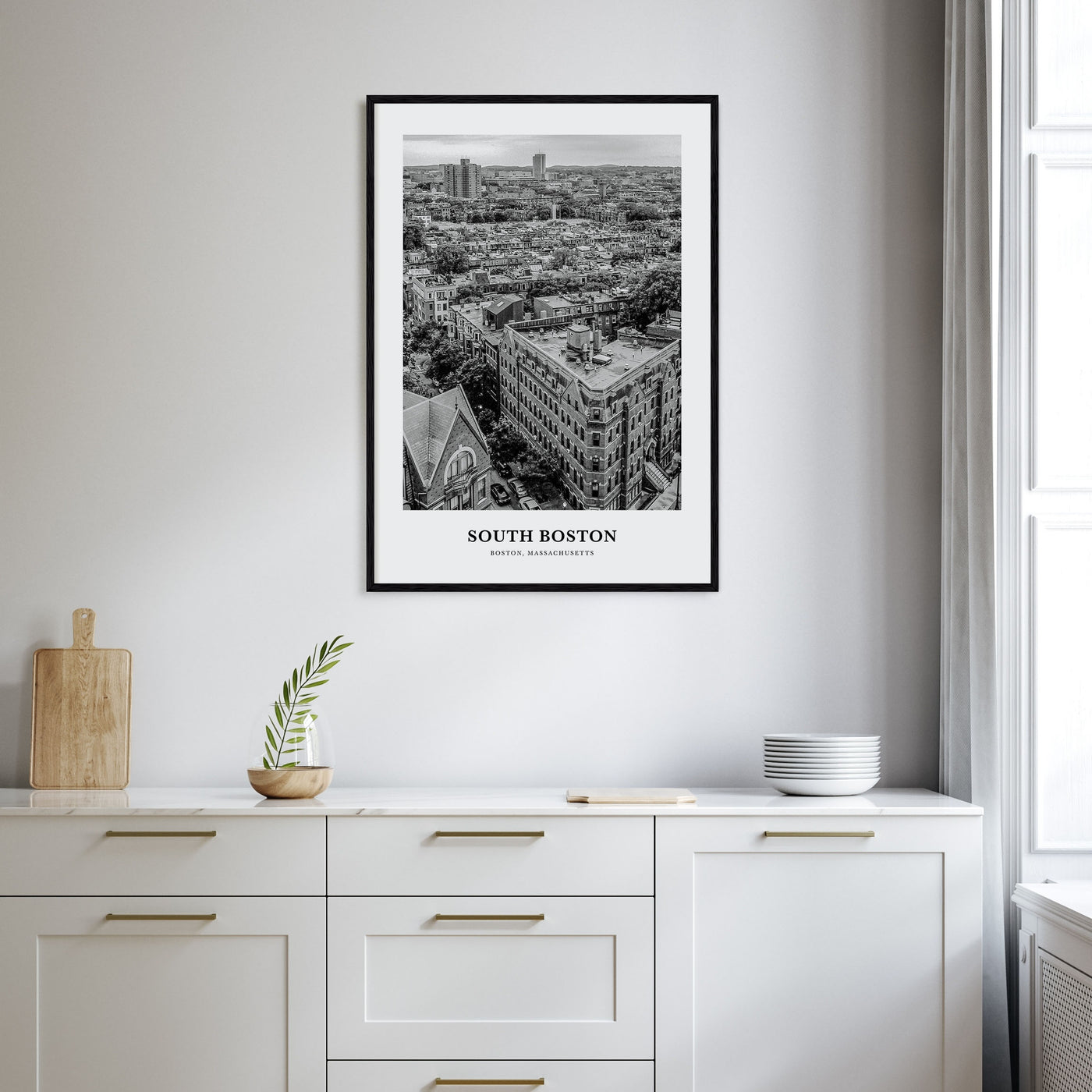 South Boston Portrait B&W Poster