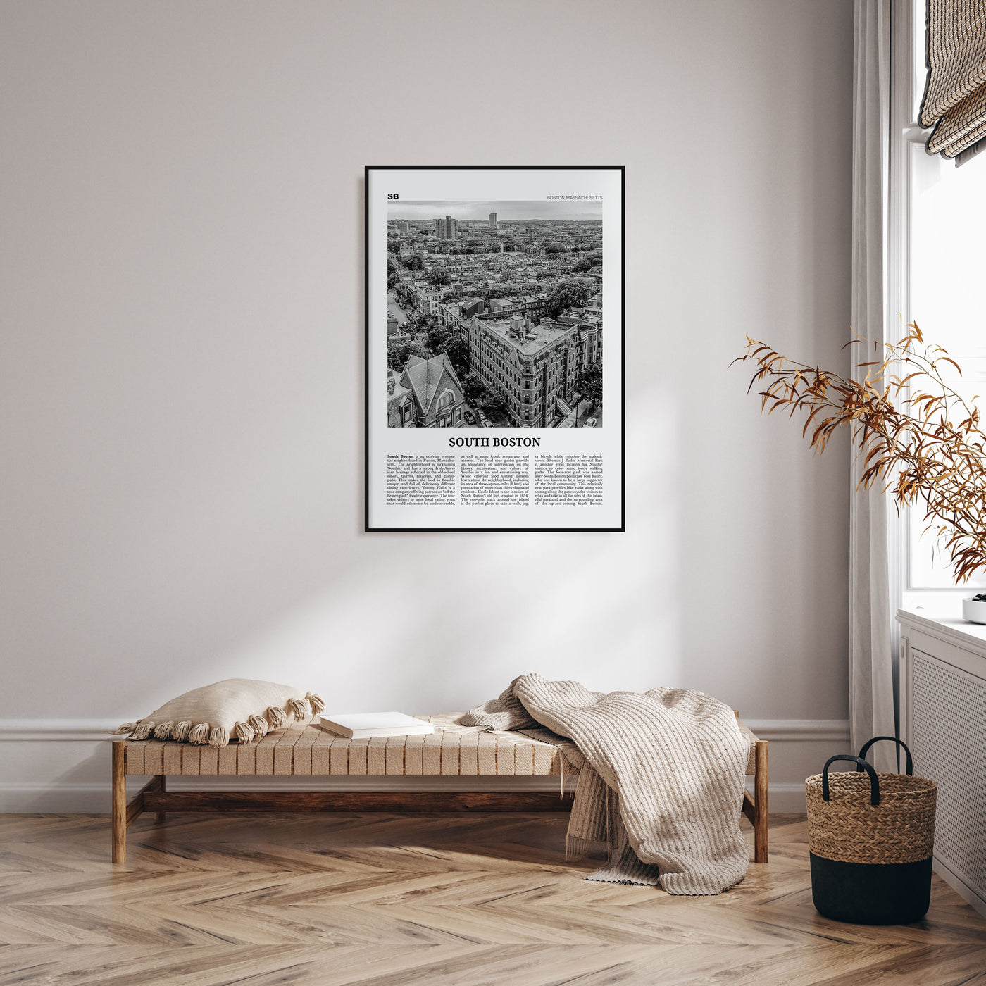 South Boston Travel B&W Poster