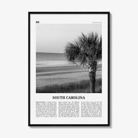 South Carolina Print Black and White No 1, South Carolina Art, South Carolina Poster, South Carolina Photo, South Carolina Map