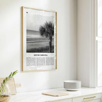South Carolina Print Black and White No 1, South Carolina Art, South Carolina Poster, South Carolina Photo, South Carolina Map