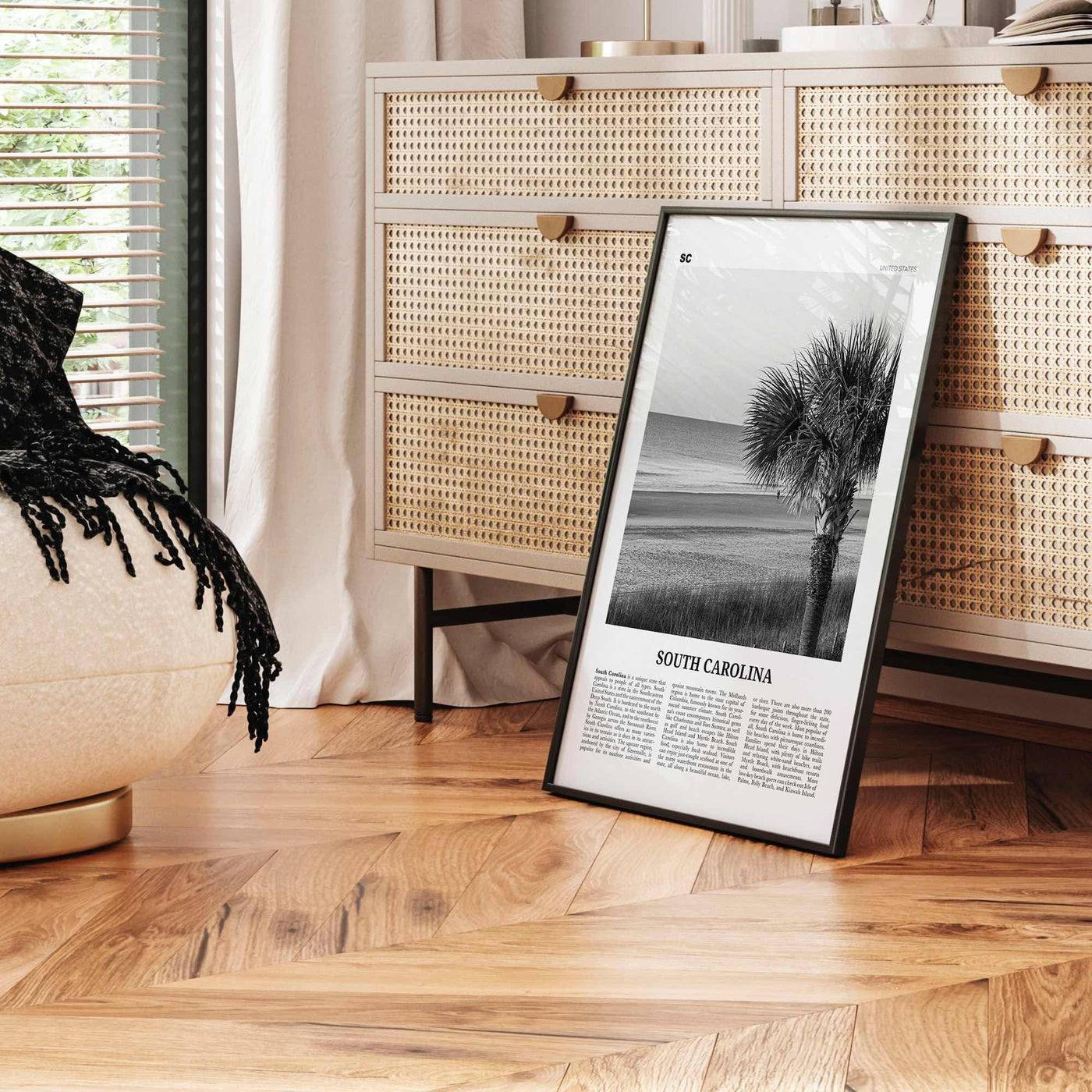 South Carolina Print Black and White No 1, South Carolina Art, South Carolina Poster, South Carolina Photo, South Carolina Map