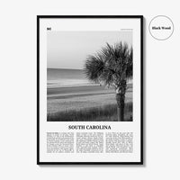 South Carolina Print Black and White No 1, South Carolina Art, South Carolina Poster, South Carolina Photo, South Carolina Map