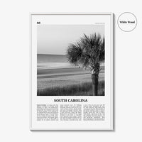 South Carolina Print Black and White No 1, South Carolina Art, South Carolina Poster, South Carolina Photo, South Carolina Map