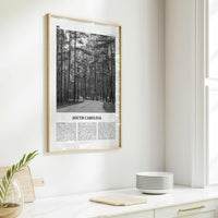 South Carolina Print Black and White No 2, South Carolina Wall Art, South Carolina Poster, South Carolina Photo, USA United States