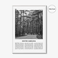 South Carolina Print Black and White No 2, South Carolina Wall Art, South Carolina Poster, South Carolina Photo, USA United States