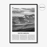 South Carolina Print Black and White No 3, South Carolina Art, South Carolina Poster, South Carolina Photo, South Carolina Map