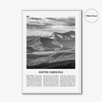 South Carolina Print Black and White No 3, South Carolina Art, South Carolina Poster, South Carolina Photo, South Carolina Map