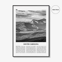 South Carolina Print Black and White No 3, South Carolina Art, South Carolina Poster, South Carolina Photo, South Carolina Map