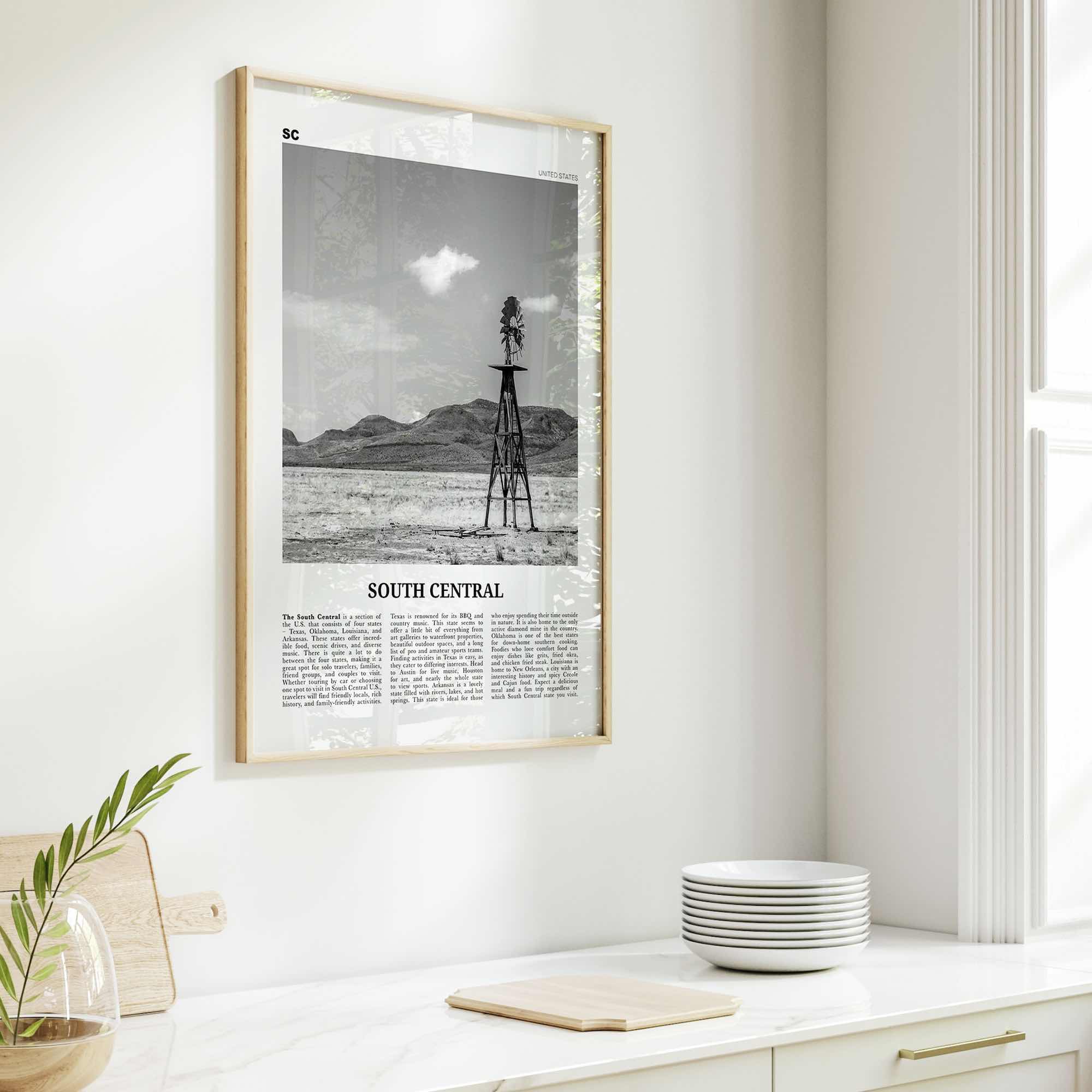 South Central Print Black and White, South Central Wall Art, South Central Poster, South Central Photo, South Central Décor, United States