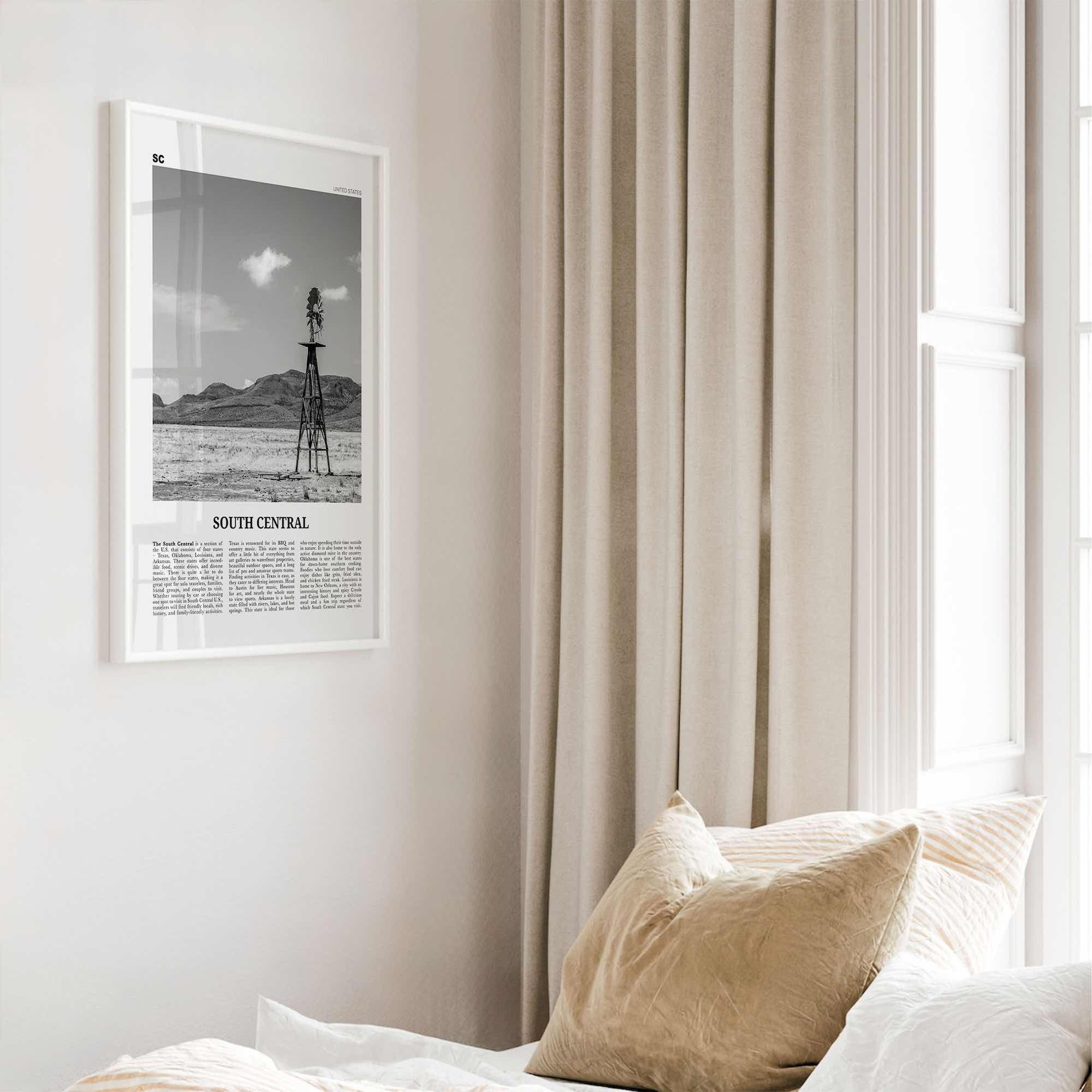 South Central Print Black and White, South Central Wall Art, South Central Poster, South Central Photo, South Central Décor, United States