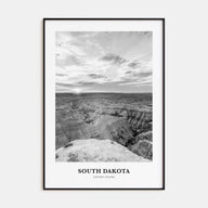 South Dakota Portrait B&W Poster
