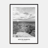 South Dakota Portrait B&W Poster