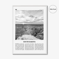 South Dakota Print Black and White No 2, South Dakota Wall Art, South Dakota Poster, South Dakota Photo, USA, United States, North America