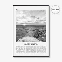 South Dakota Print Black and White No 2, South Dakota Wall Art, South Dakota Poster, South Dakota Photo, USA, United States, North America