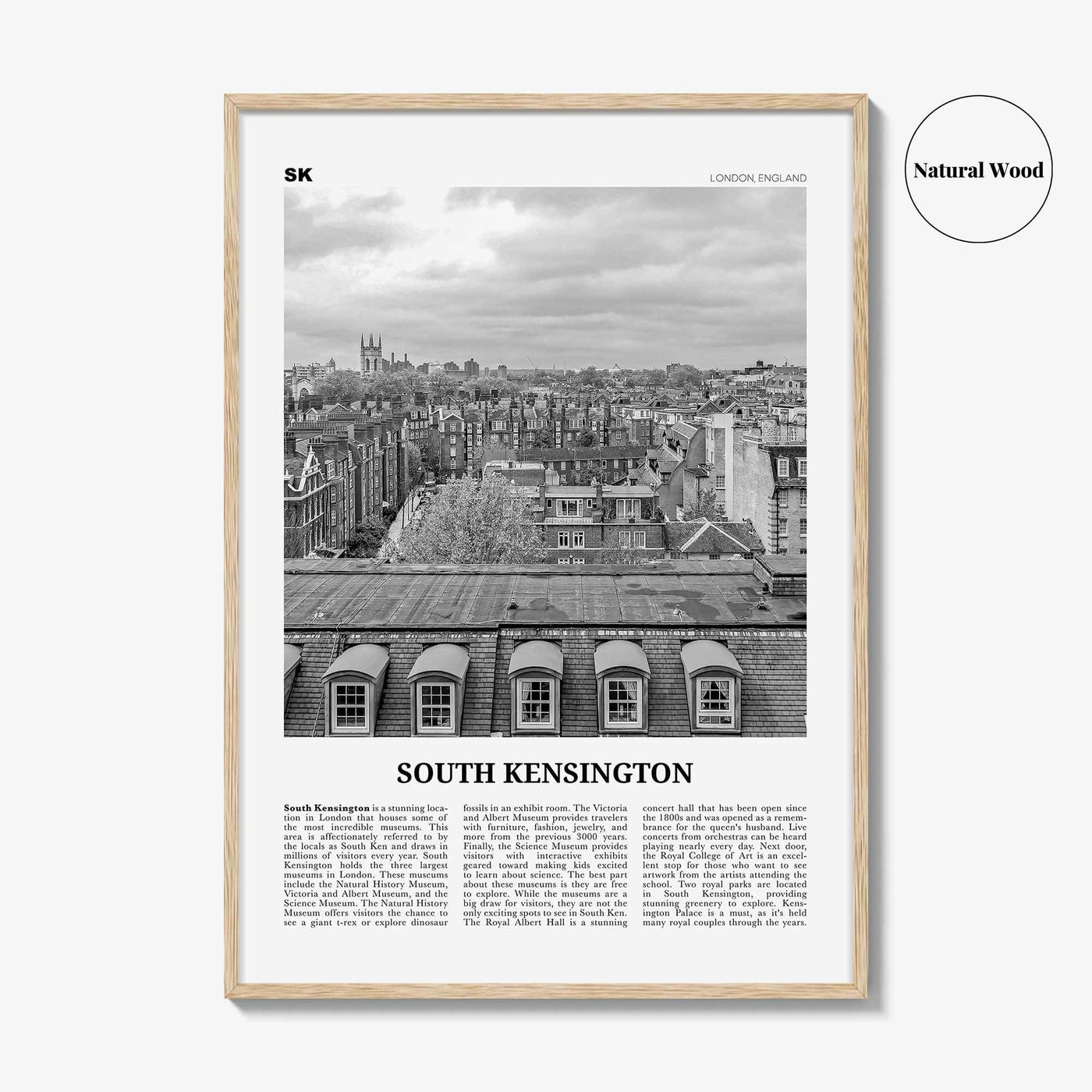 South Kensington Print Black and White, South Kensington Wall Art, South Kensington Poster, South Kensington Photo, London