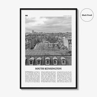 South Kensington Print Black and White, South Kensington Wall Art, South Kensington Poster, South Kensington Photo, London