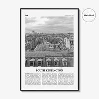 South Kensington Print Black and White, South Kensington Wall Art, South Kensington Poster, South Kensington Photo, London