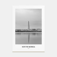 South Korea Portrait B&W Poster