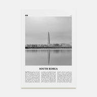 South Korea Travel B&W Poster