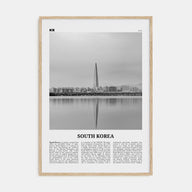 South Korea Travel B&W Poster
