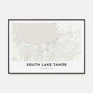 South Lake Tahoe Map Landscape Poster