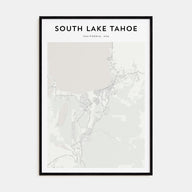 South Lake Tahoe Map Portrait Poster