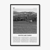 South Lake Tahoe Print Black and White, South Lake Tahoe Wall Art, South Lake Tahoe Poster, South Lake Tahoe Photo, California, USA