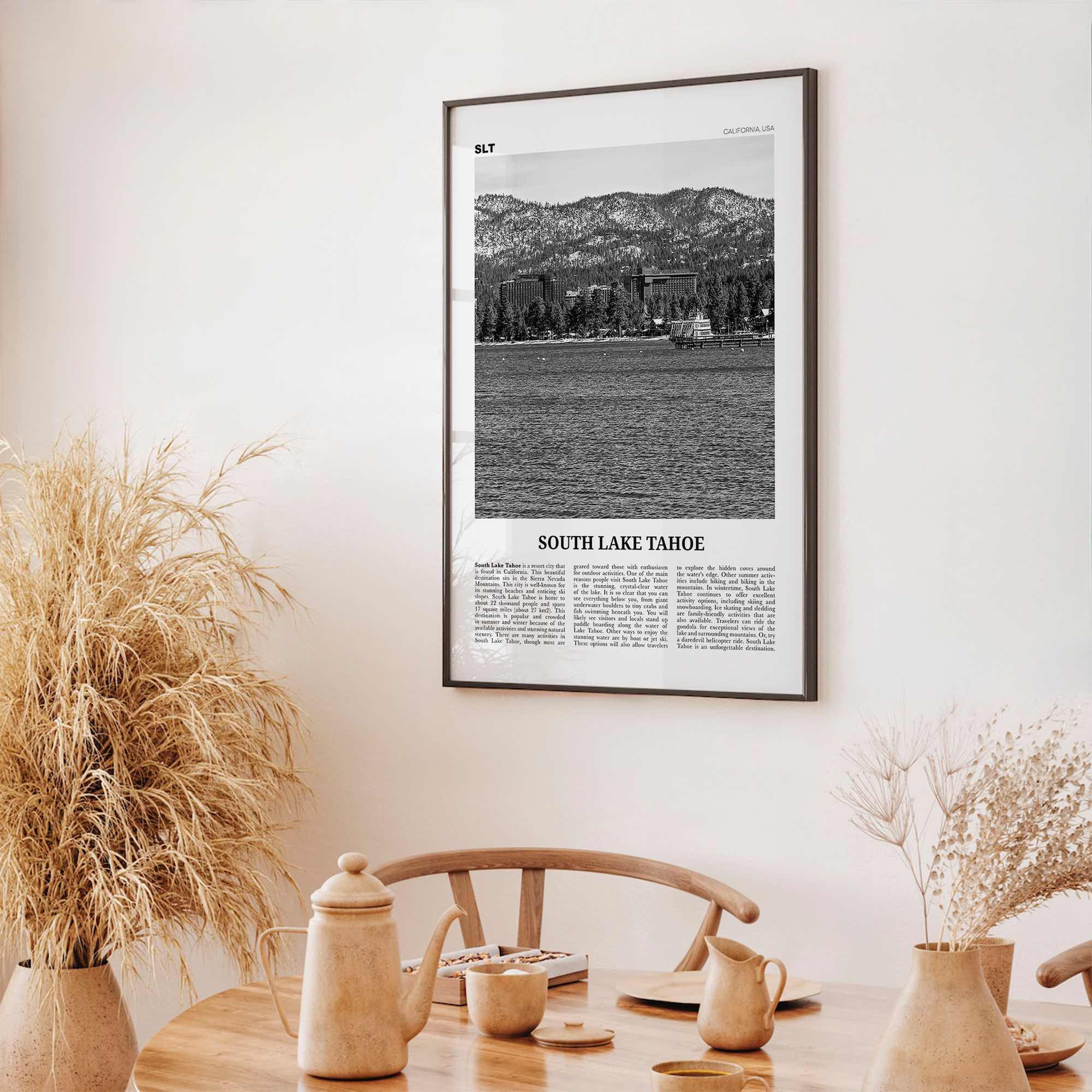 South Lake Tahoe Print Black and White, South Lake Tahoe Wall Art, South Lake Tahoe Poster, South Lake Tahoe Photo, California, USA