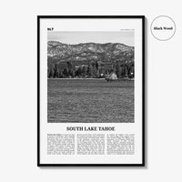 South Lake Tahoe Print Black and White, South Lake Tahoe Wall Art, South Lake Tahoe Poster, South Lake Tahoe Photo, California, USA