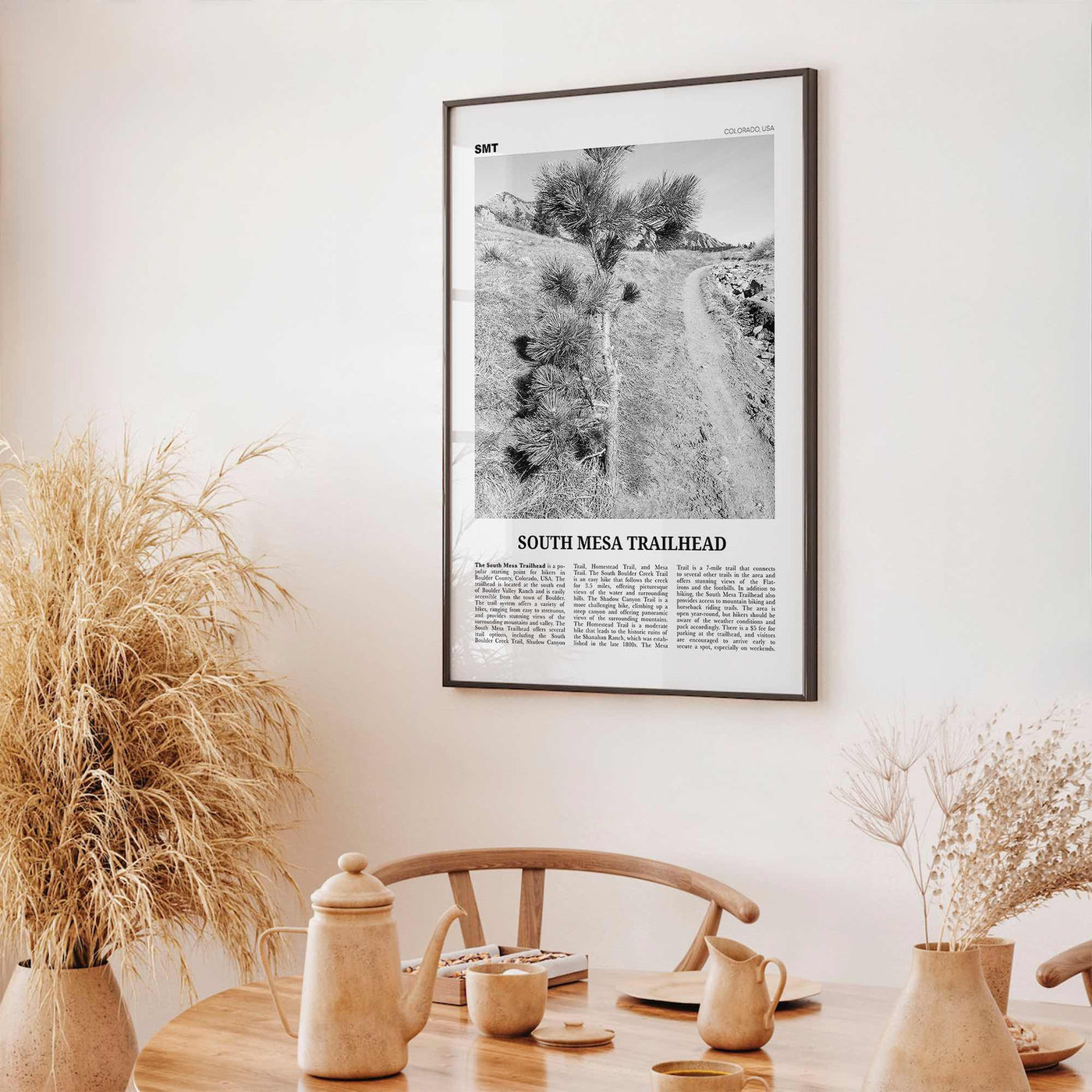 South Mesa Trailhead Print Black and White, South Mesa Wall Art, South Mesa Poster, South Mesa Photo, South Mesa Wall Décor, South Mesa Map