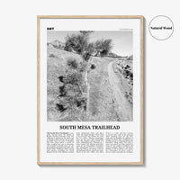 South Mesa Trailhead Print Black and White, South Mesa Wall Art, South Mesa Poster, South Mesa Photo, South Mesa Wall Décor, South Mesa Map