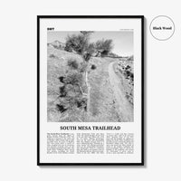 South Mesa Trailhead Print Black and White, South Mesa Wall Art, South Mesa Poster, South Mesa Photo, South Mesa Wall Décor, South Mesa Map
