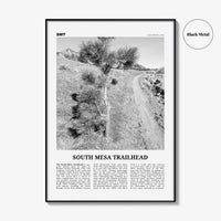 South Mesa Trailhead Print Black and White, South Mesa Wall Art, South Mesa Poster, South Mesa Photo, South Mesa Wall Décor, South Mesa Map