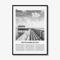 South Padre Island Print Black and White, South Padre Island Wall Art, South Padre Island Poster, South Padre Island Photo, Texas, USA