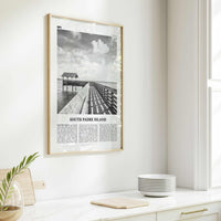 South Padre Island Print Black and White, South Padre Island Wall Art, South Padre Island Poster, South Padre Island Photo, Texas, USA